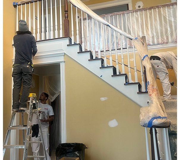 PBWNY_0008 - Paint of WNY stairwell and foyer prepped and painted by Paint of WNY crew