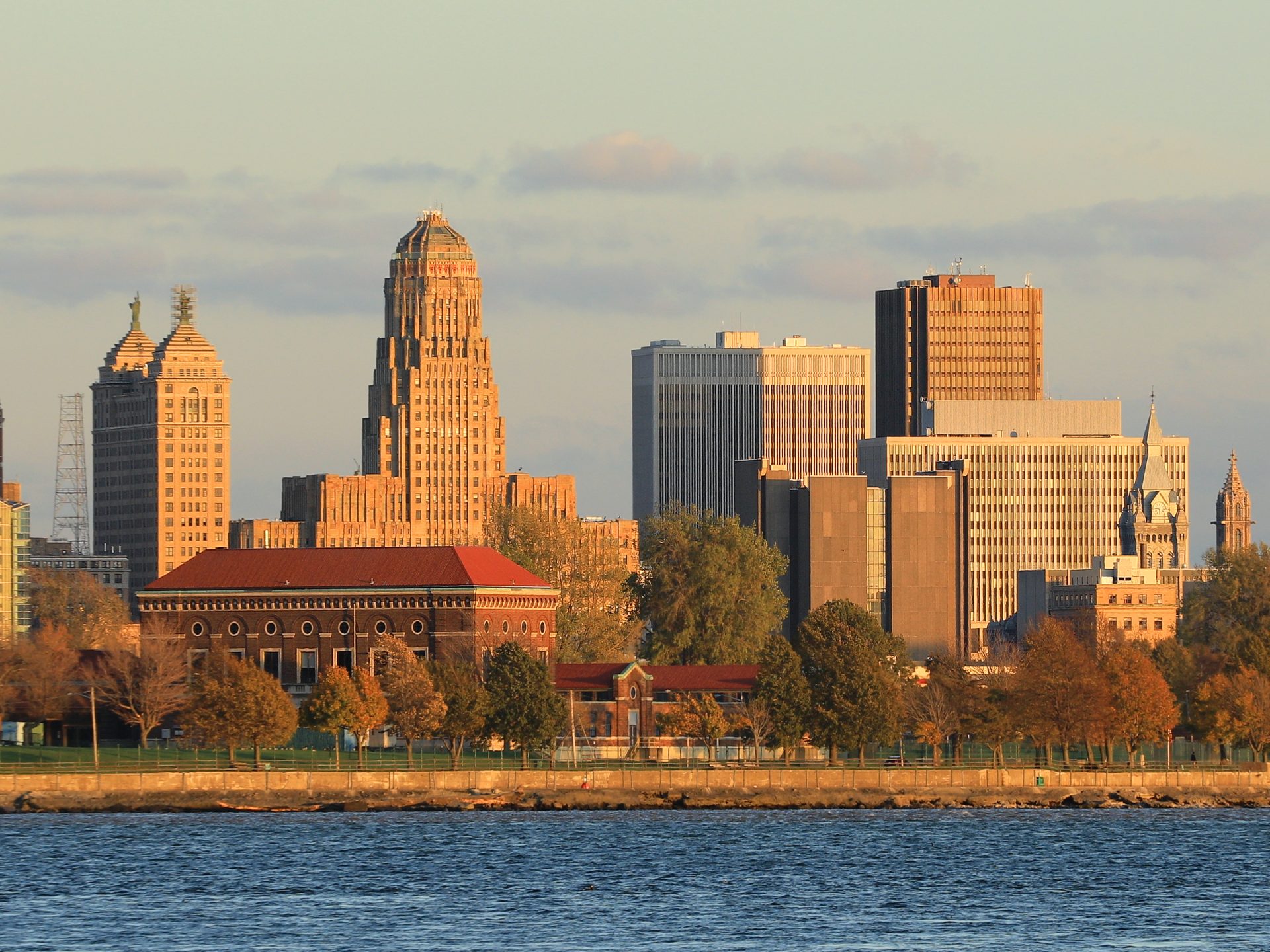 The Buffalo New York skyline across Niagara River - Paint of WNY Buffalo NY Painting Company